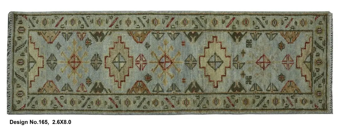 Hand knotted Indian Modern Rug 2'6" x 8'0" ABC Rugs Kilims